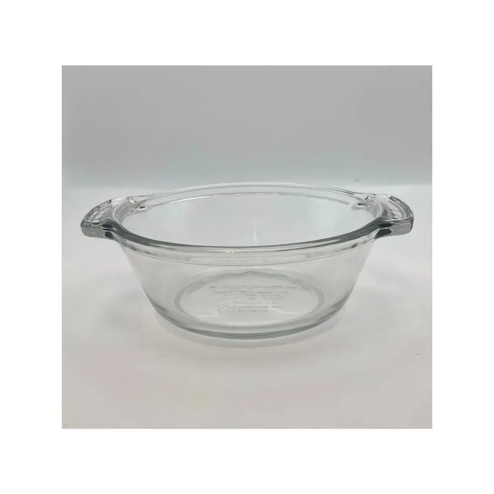 Vintage Anchor Hocking Glass Ovenware 5.75 Inch Clear Casserole Dish with Lid